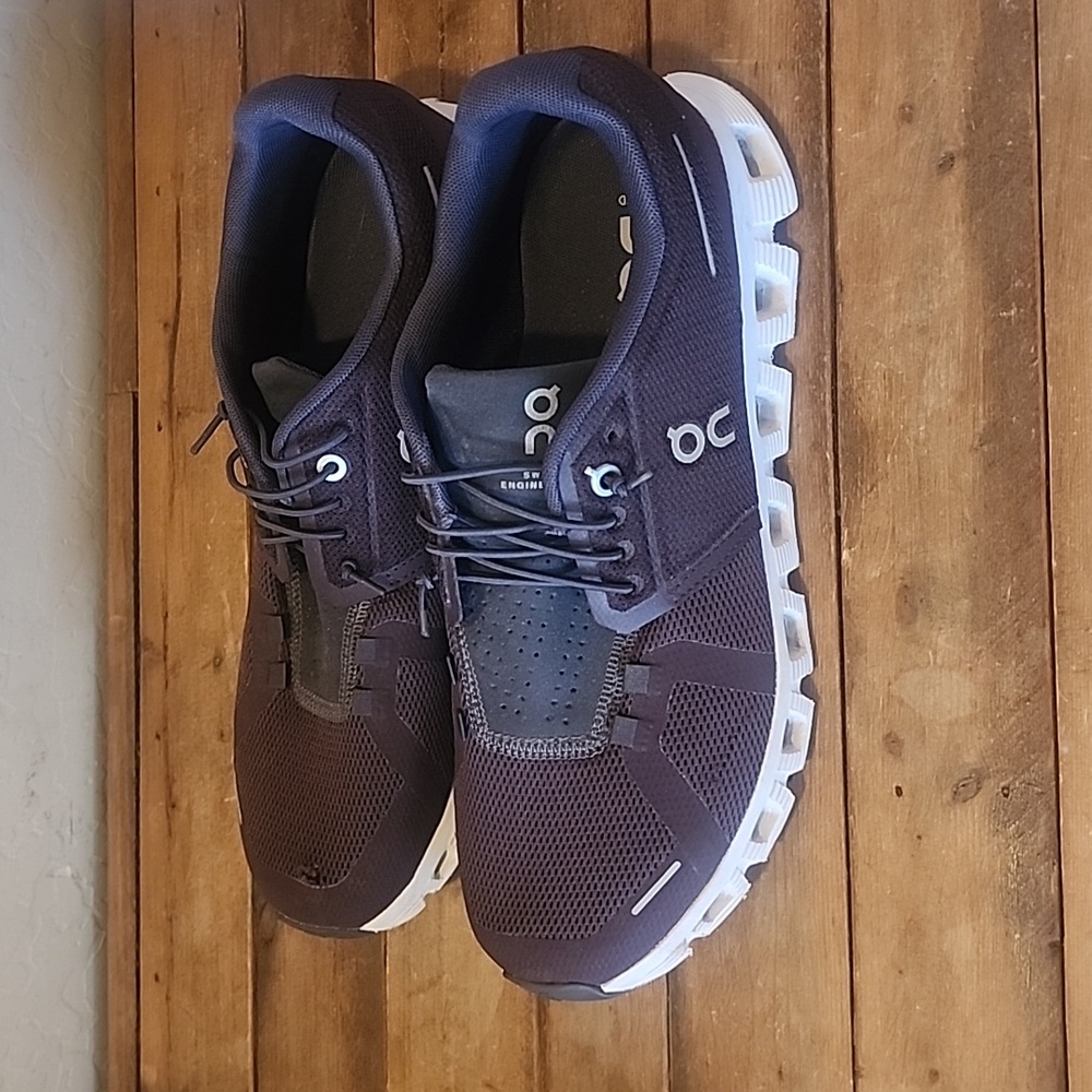 On Running Womens Dark Gray Purple Athletic Shoes Size W 9.5